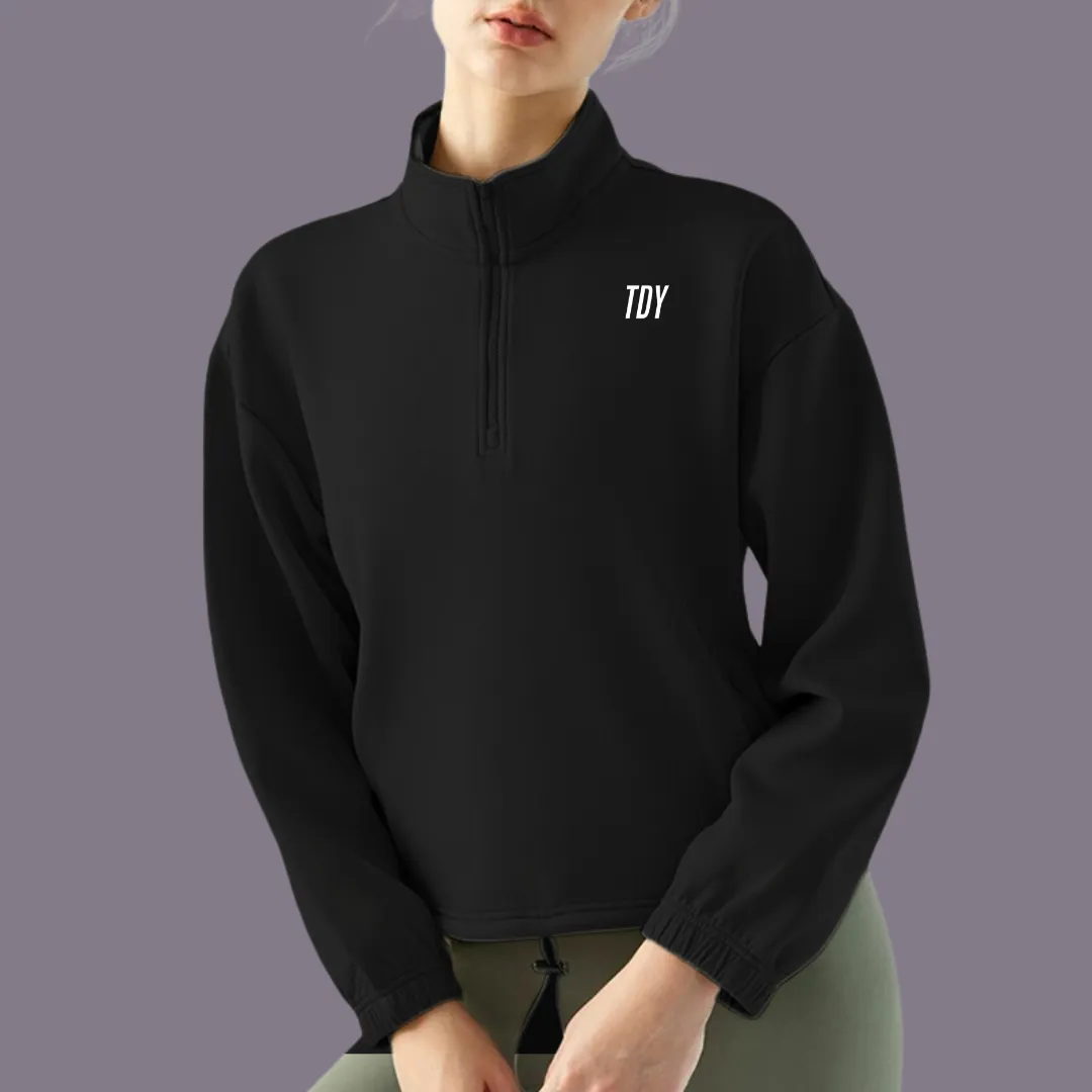 Stylish TDY Crop Jumper With Drawstring