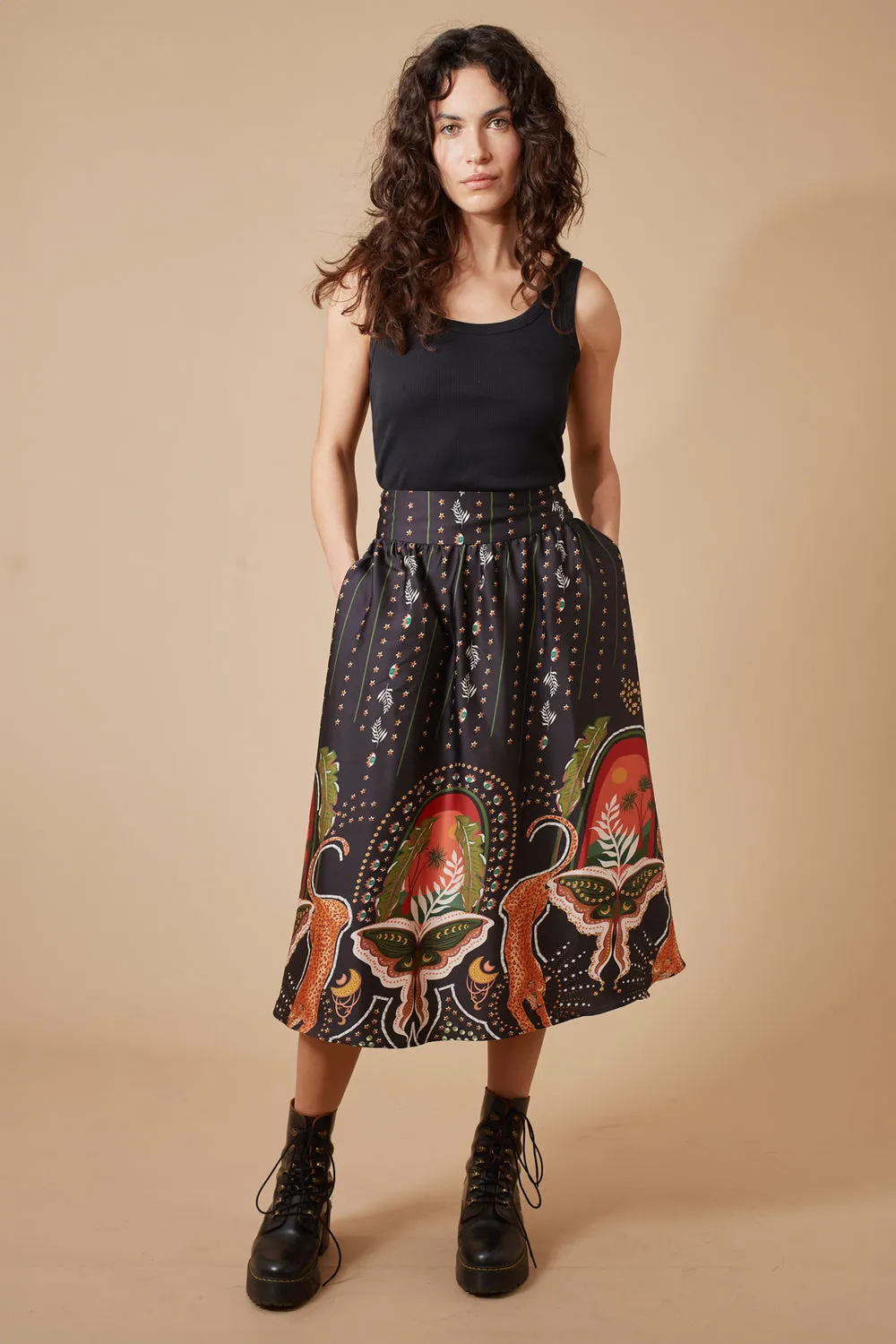 Traffic People Under It's Charm Maude Skirt in Black
