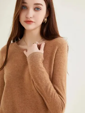 Women's 100% Cashmere O-Neck Sweater - Soft and Stylish Knitwear