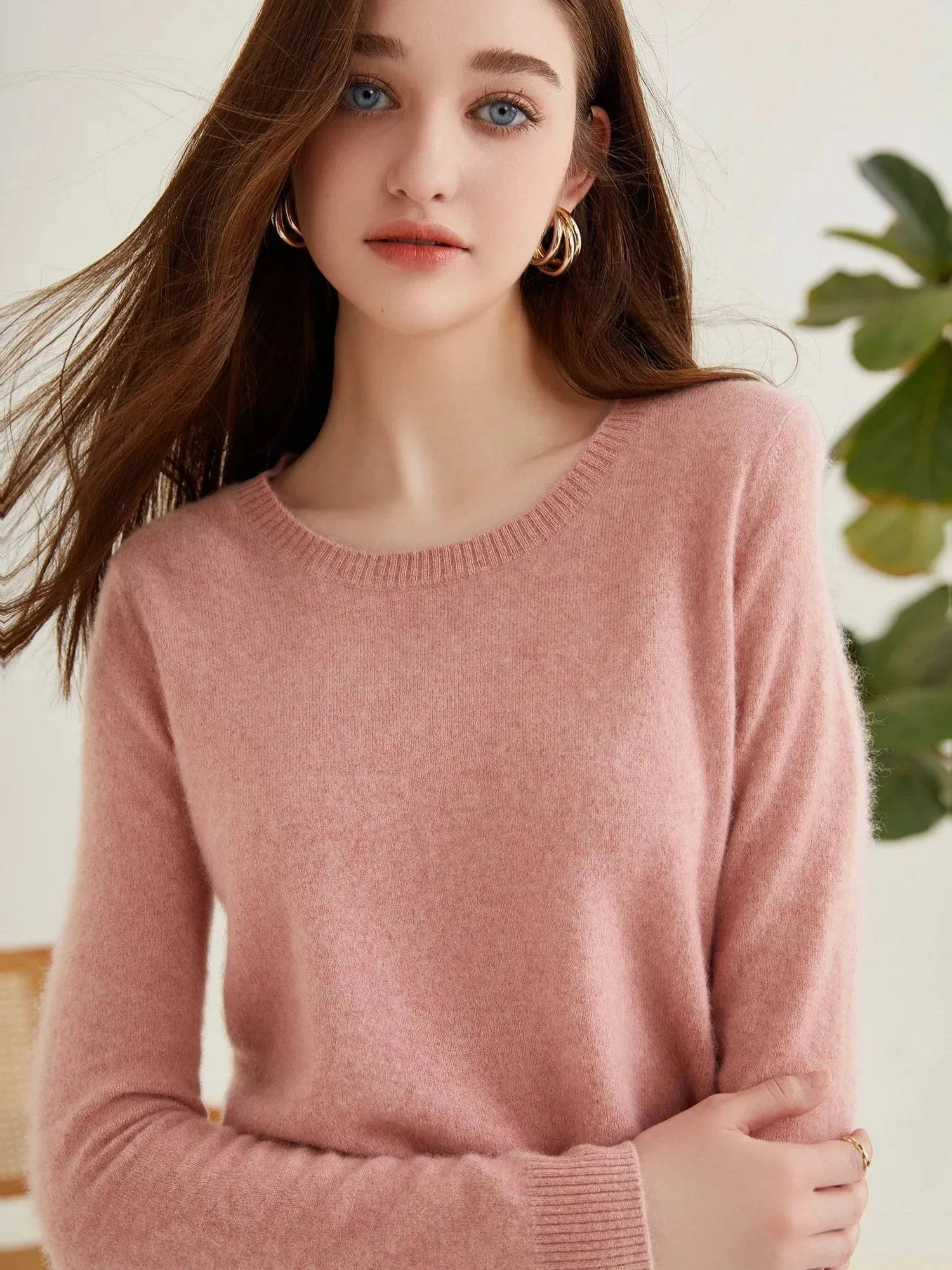 Women's 100% Cashmere O-Neck Sweater - Soft and Stylish Knitwear