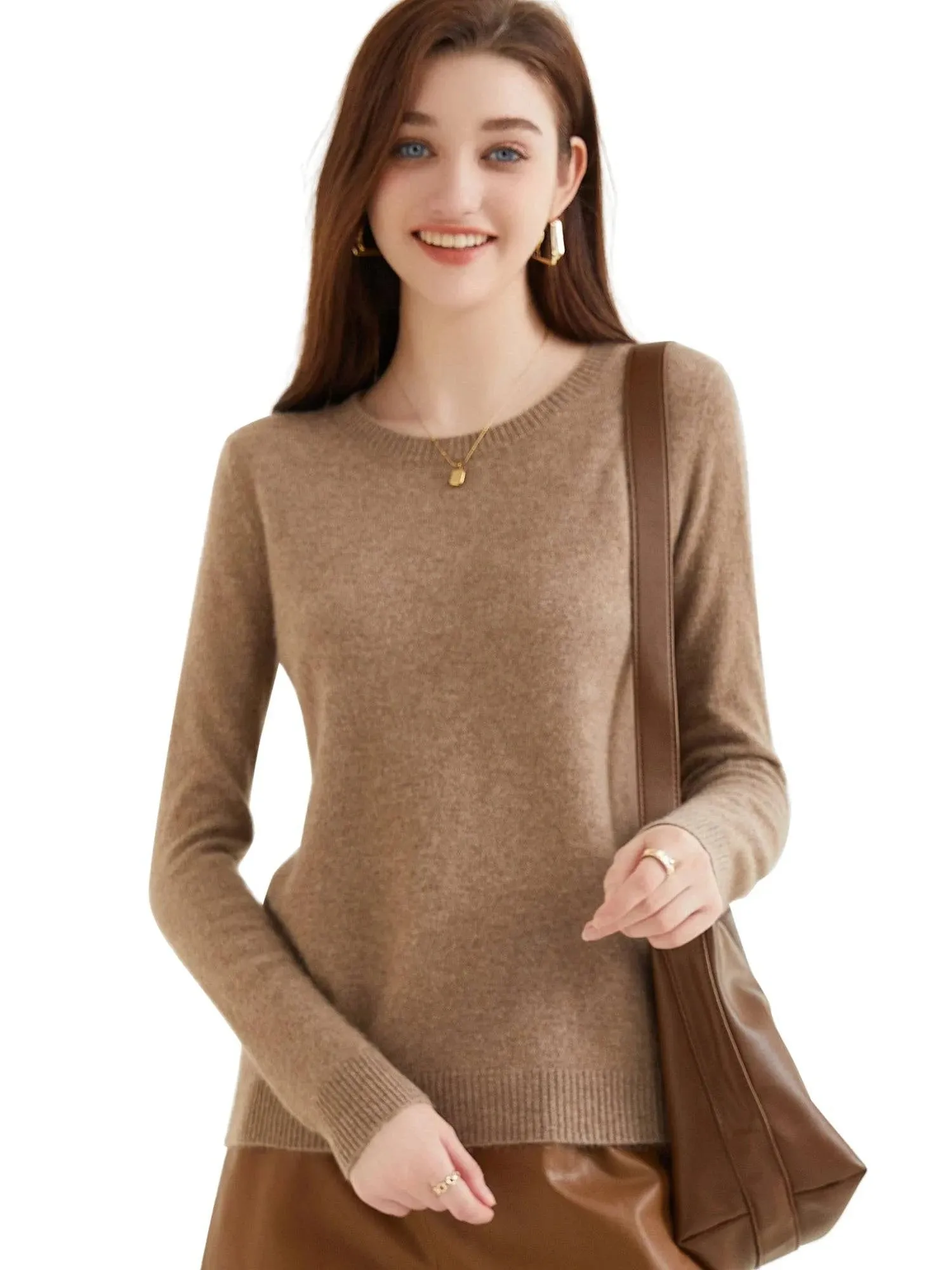 Women's 100% Cashmere O-Neck Sweater - Soft and Stylish Knitwear