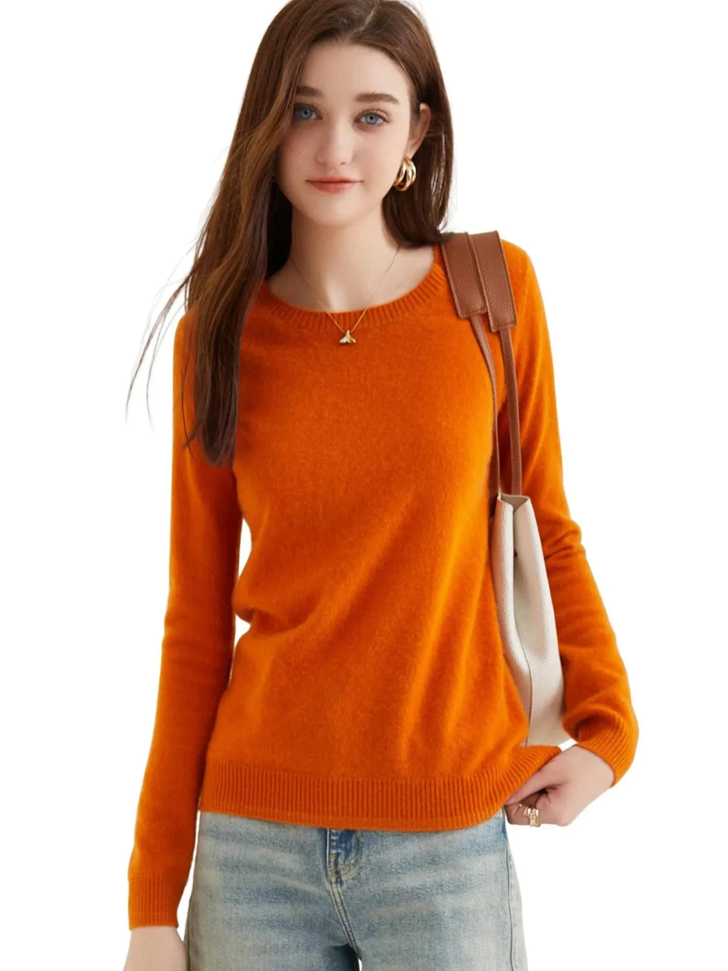 Women's 100% Cashmere O-Neck Sweater - Soft and Stylish Knitwear