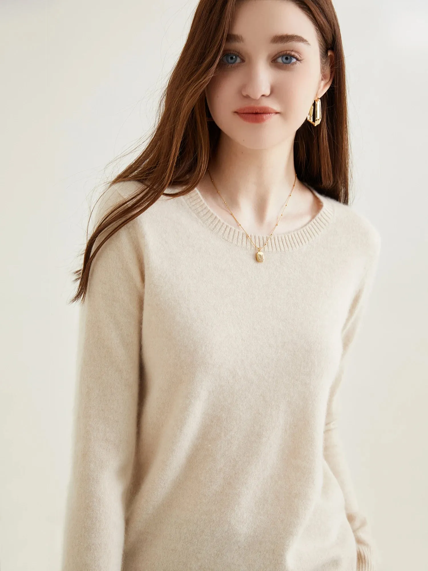 Women's 100% Cashmere O-Neck Sweater - Soft and Stylish Knitwear
