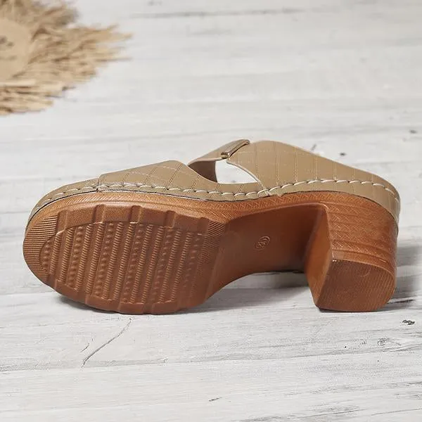 Women's Chunky Heel High Heel Slide Sandals 96966645C