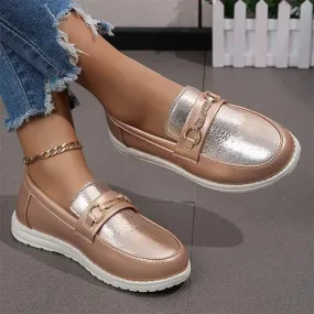 Women's Flats with Metallic Chain Detai 38805059C