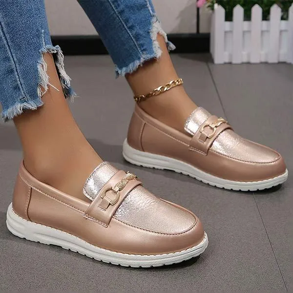Women's Flats with Metallic Chain Detai 38805059C