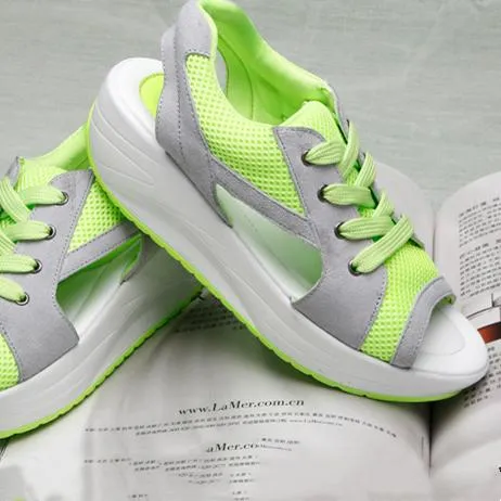 Women's mesh platform sneakers sandals soft comfy walking slip on sandals