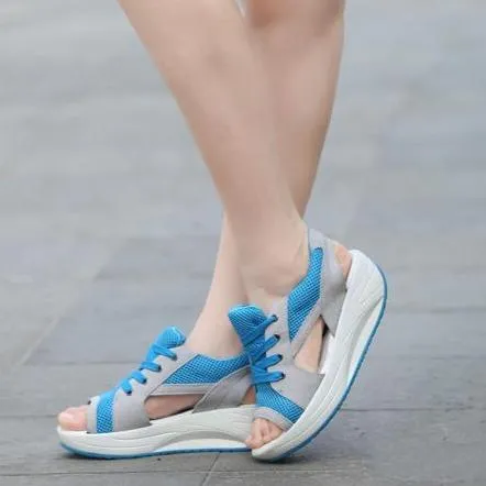 Women's mesh platform sneakers sandals soft comfy walking slip on sandals