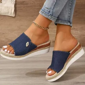 Women's Peep Toe Thick Platform Wedge Sandals – Casual and Comfortable 43160153C