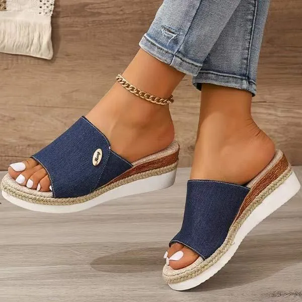 Women's Peep Toe Thick Platform Wedge Sandals – Casual and Comfortable 43160153C