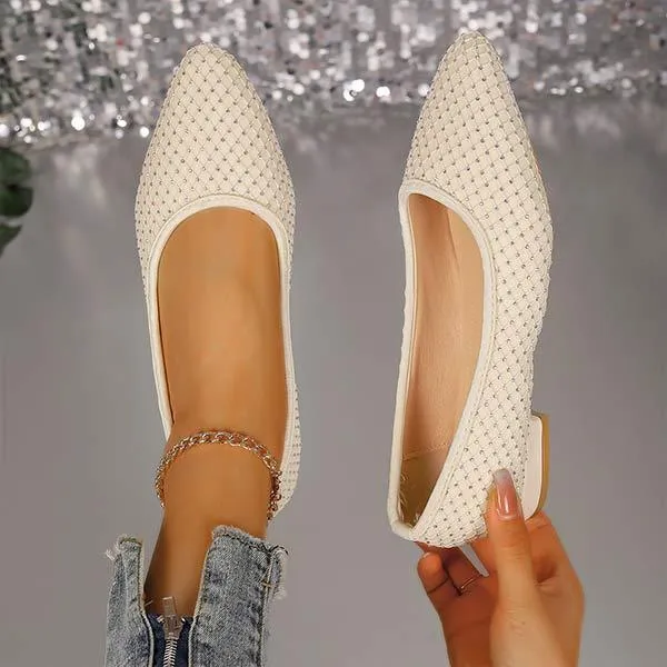 Women's Pointed-Toe Low-Cut Chunky-Heel Pumps 27636989C