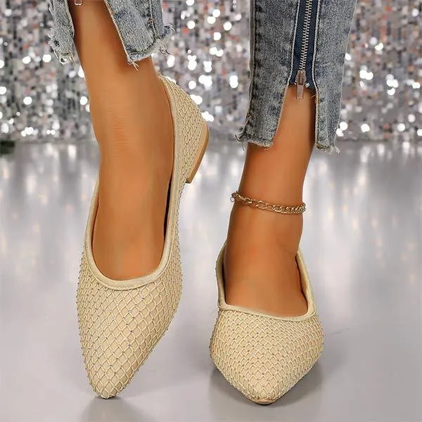 Women's Pointed-Toe Low-Cut Chunky-Heel Pumps 27636989C