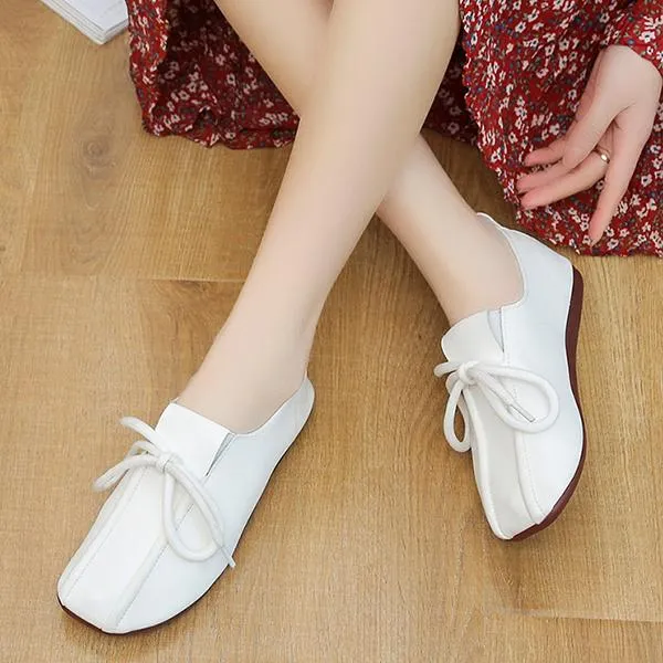 Women's Round Toe Casual Lace-Up Beanie Shoes 03616394S