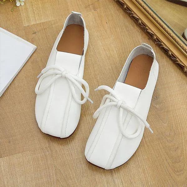 Women's Round Toe Casual Lace-Up Beanie Shoes 03616394S