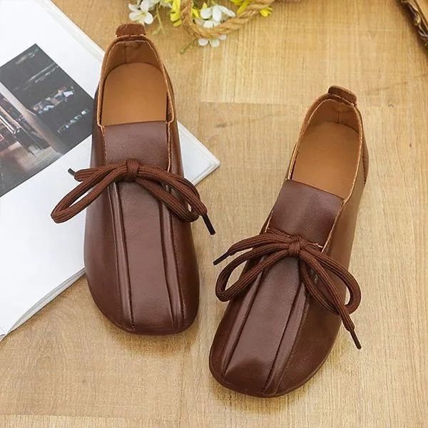 Women's Round Toe Casual Lace-Up Beanie Shoes 03616394S