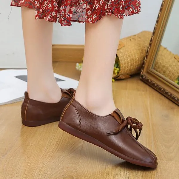 Women's Round Toe Casual Lace-Up Beanie Shoes 03616394S