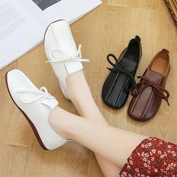 Women's Round Toe Casual Lace-Up Beanie Shoes 03616394S