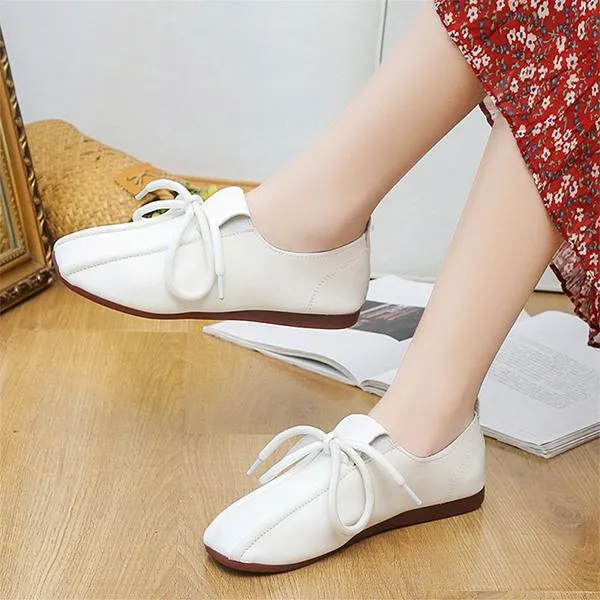 Women's Round Toe Casual Lace-Up Beanie Shoes 03616394S