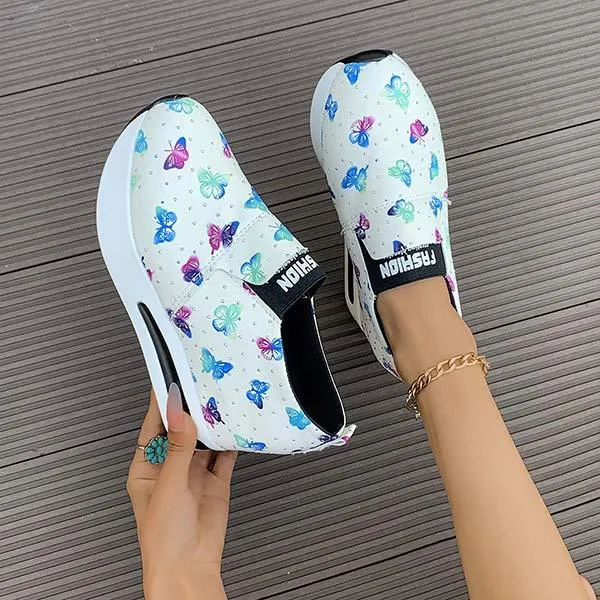 Women's Round-Toe Slip-On Platform Casual Shoes 58316216C