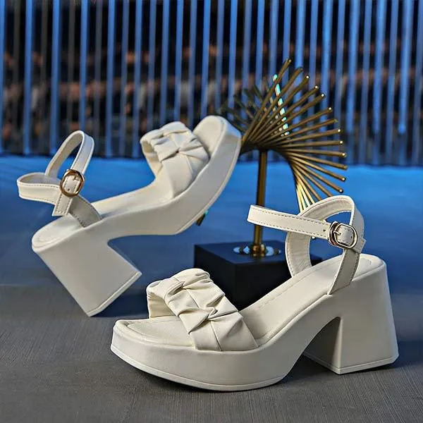 Women's Single-Band Chunky Heel Sandals 19636096C