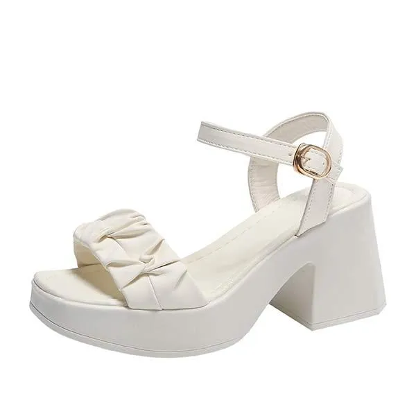 Women's Single-Band Chunky Heel Sandals 19636096C