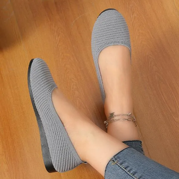 Women's Slip-On Shallow-Mouth Knitted All-Match Flats 38066777S