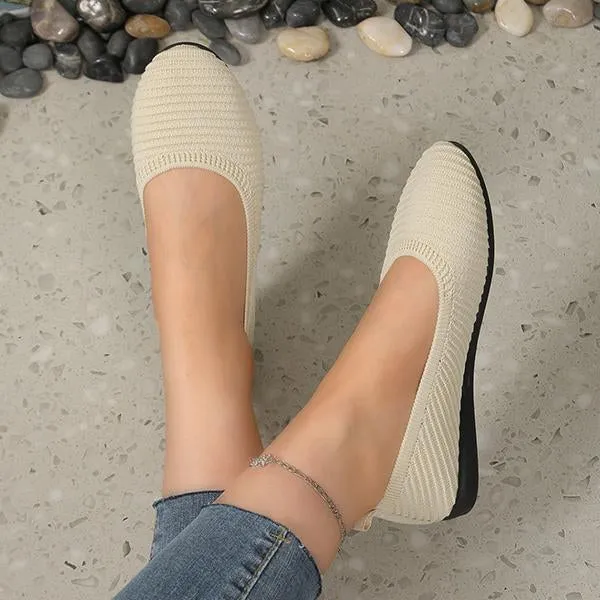 Women's Slip-On Shallow-Mouth Knitted All-Match Flats 38066777S
